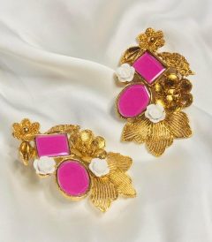 Anaya Pink Golden Earrings