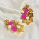 Anaya Pink Golden Earrings