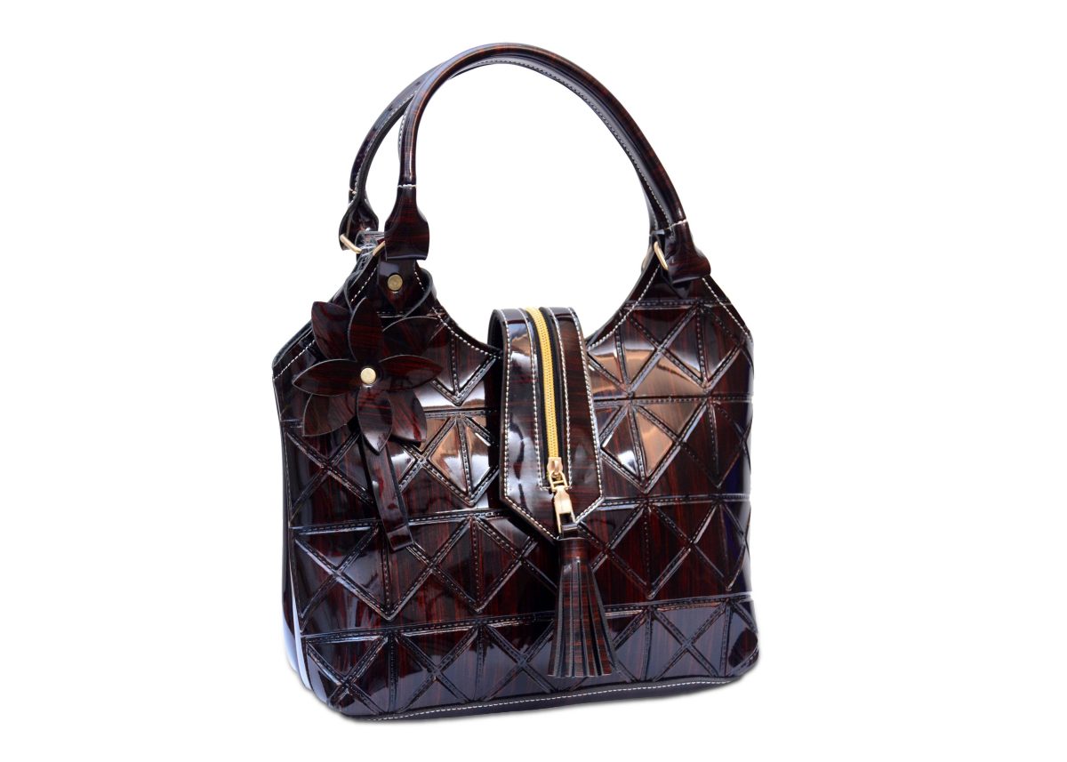 Shiny Brown Hand Bag