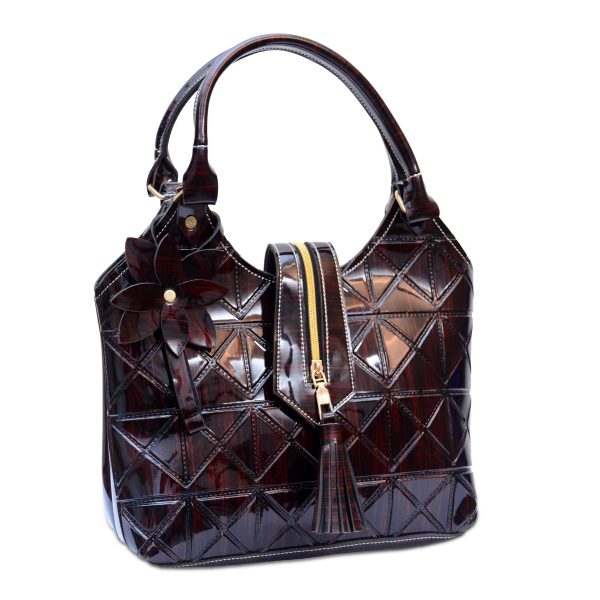 Shiny Brown Hand Bag